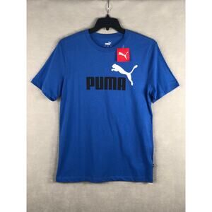 Puma Men's Size Medium Essential Logo Tee Blue T-shirt